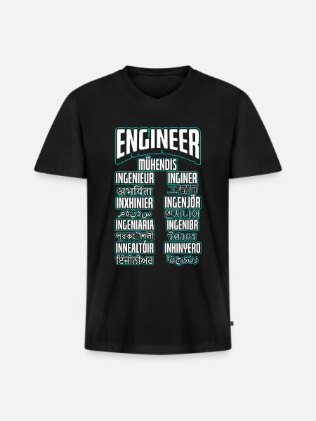 Language Engineer Engineering Career - Men's Premium Organic T-shirt with V-neck - black