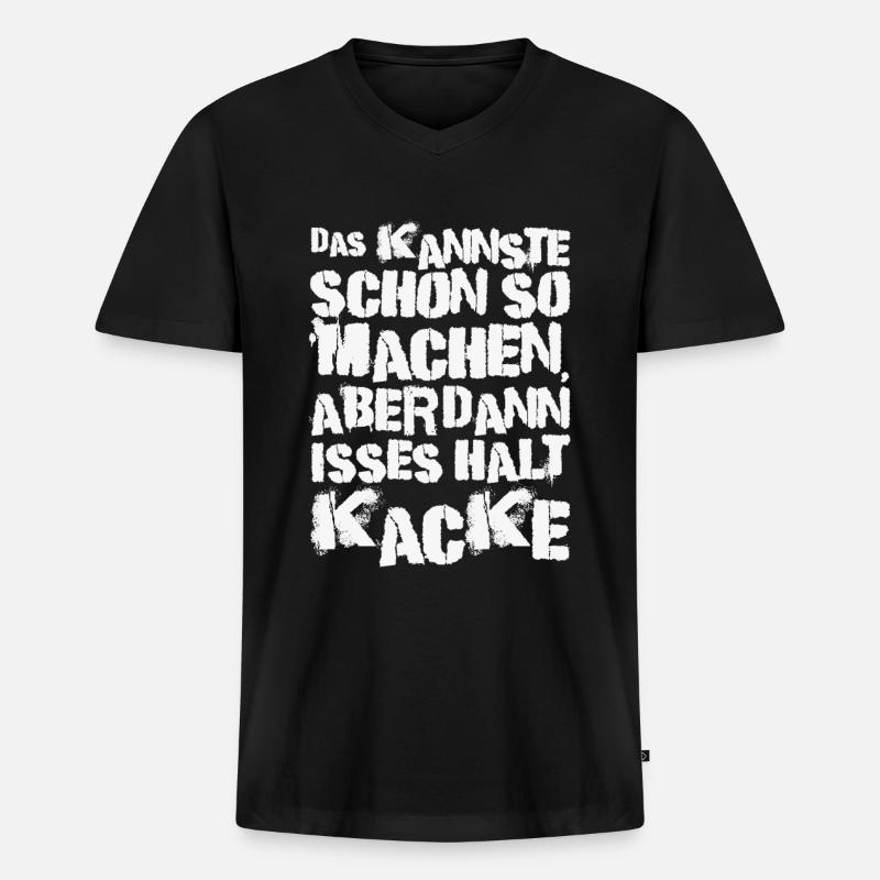 Das Kannste Schon So Machen - Männer Premium Bio T-Shirt mit V-Ausschnitt - Schwarz