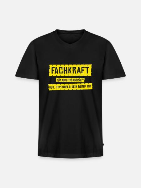 Superheld Fachkraft Arbeitssicherheit Superheld - Männer Premium Bio T-Shirt mit V-Ausschnitt - Schwarz