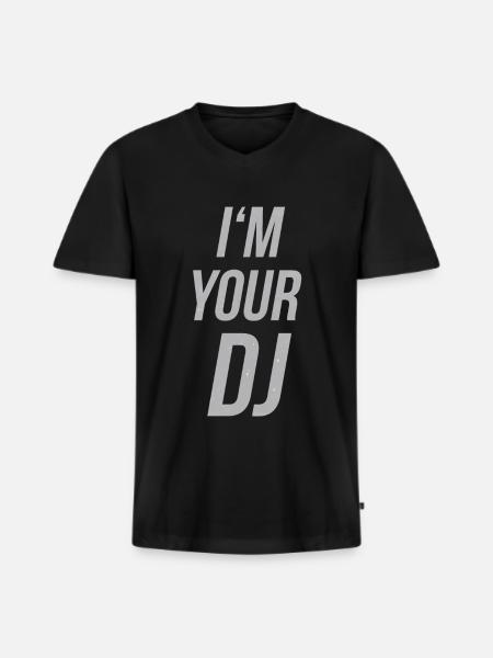 i'm your dj - Männer Premium Bio T-Shirt mit V-Ausschnitt - Schwarz
