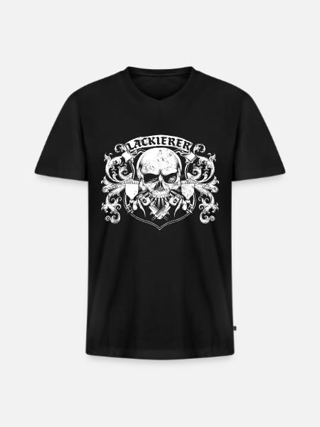 Lackierer Wappen - Männer Premium Bio T-Shirt mit V-Ausschnitt - Schwarz
