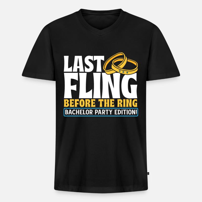 Junggesellenabschied - Männer Premium Bio T-Shirt mit V-Ausschnitt - Schwarz