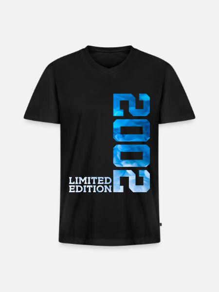 24TH BIRTHDAY LIMITED EDITION 2002 - Men's Premium Organic T-shirt with V-neck - black