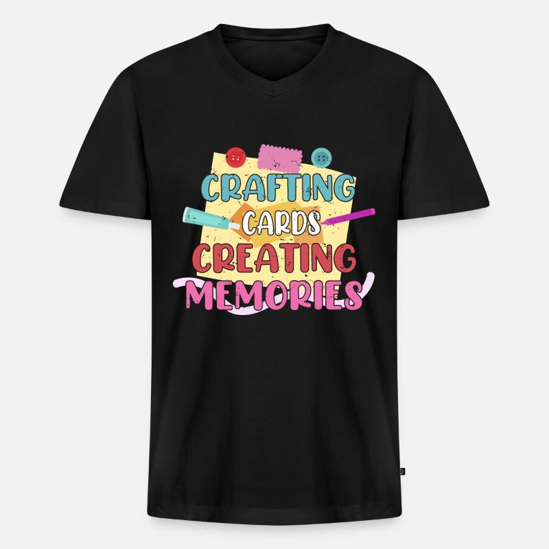 Karten Basteln Künstler Geschenk-Idee - Männer Premium Bio T-Shirt mit V-Ausschnitt - Schwarz