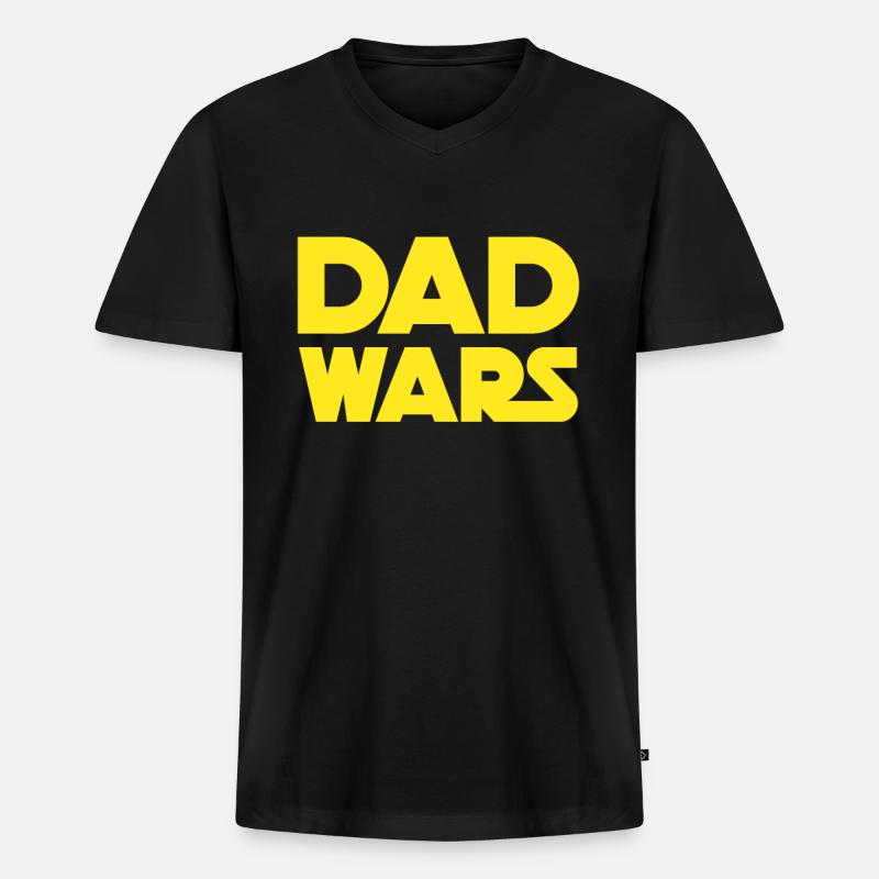 Dad Wars - Männer Premium Bio T-Shirt mit V-Ausschnitt - Schwarz