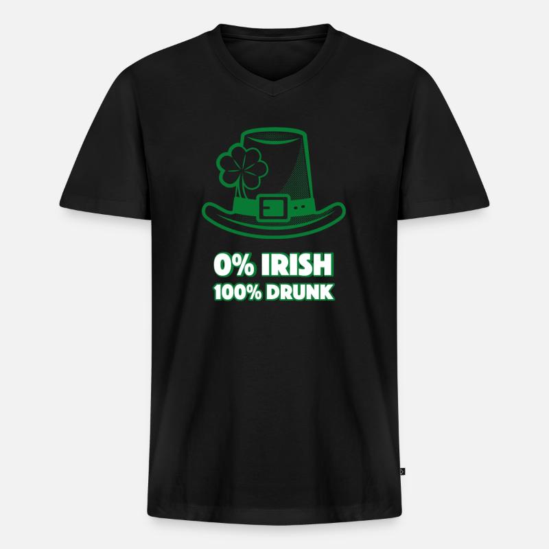 Irish - Männer Premium Bio T-Shirt mit V-Ausschnitt - Schwarz
