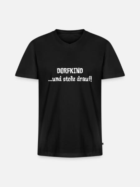 DORFKIND ...und stolz drauf! - Männer Premium Bio T-Shirt mit V-Ausschnitt - Schwarz