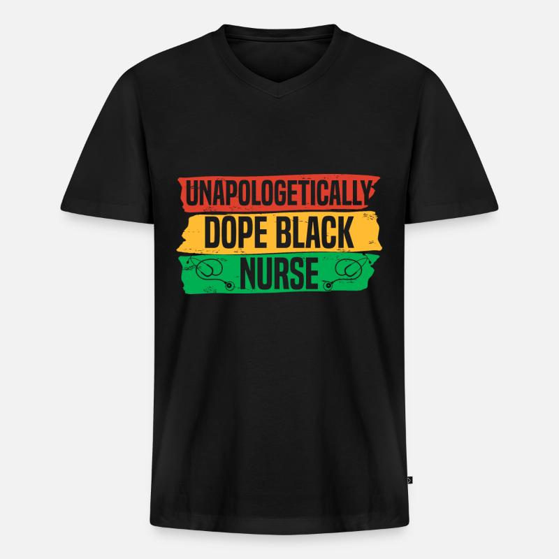 Schwarze Geschichte Krankenschwester Afrika - Männer Premium Bio T-Shirt mit V-Ausschnitt - Schwarz
