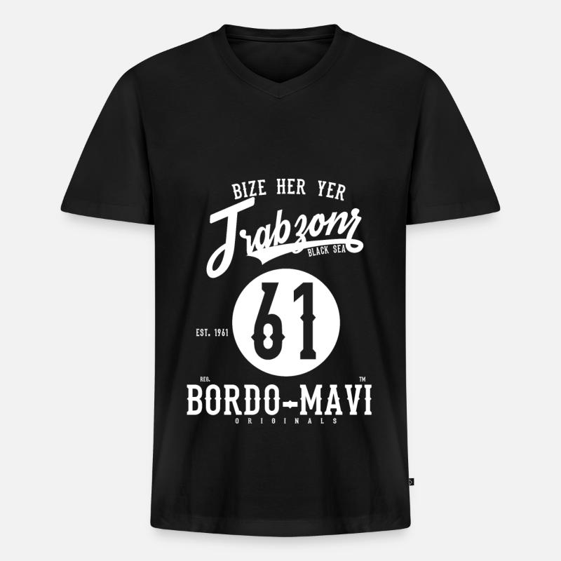 61 TRABZON - Männer Premium Bio T-Shirt mit V-Ausschnitt - Schwarz