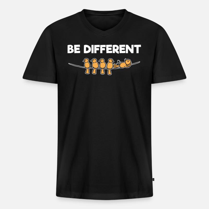 Be Different - Männer Premium Bio T-Shirt mit V-Ausschnitt - Schwarz