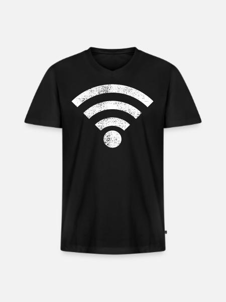 Wifi Icon - Men's Premium Organic T-shirt with V-neck - black
