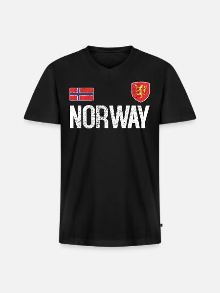 Norway jersey - Men's Premium Organic T-shirt with V-neck - black