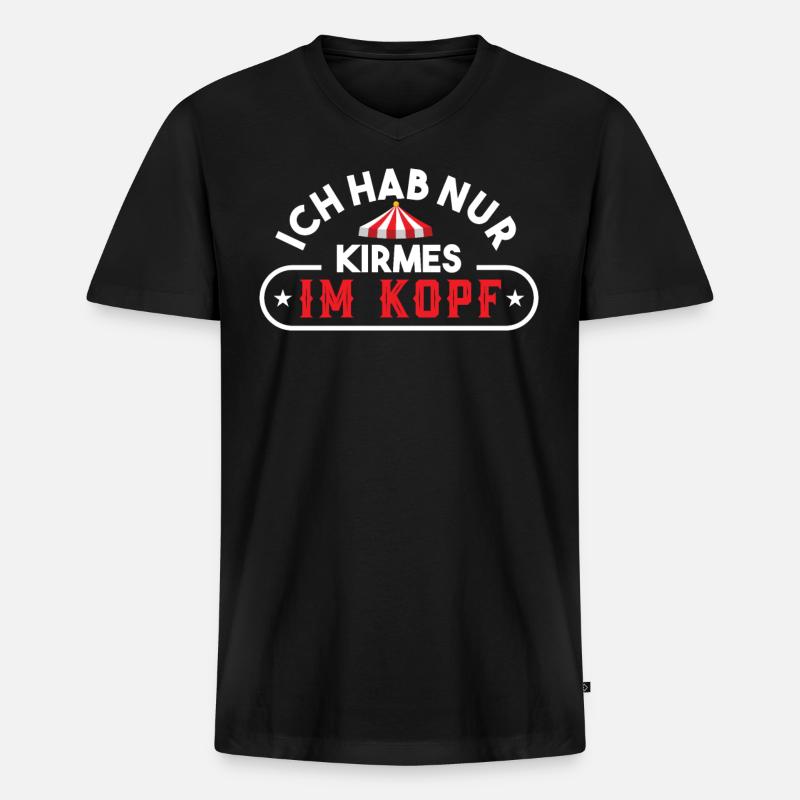 Schausteller Kirmes Rummel Achterbahn Geschenk - Männer Premium Bio T-Shirt mit V-Ausschnitt - Schwarz