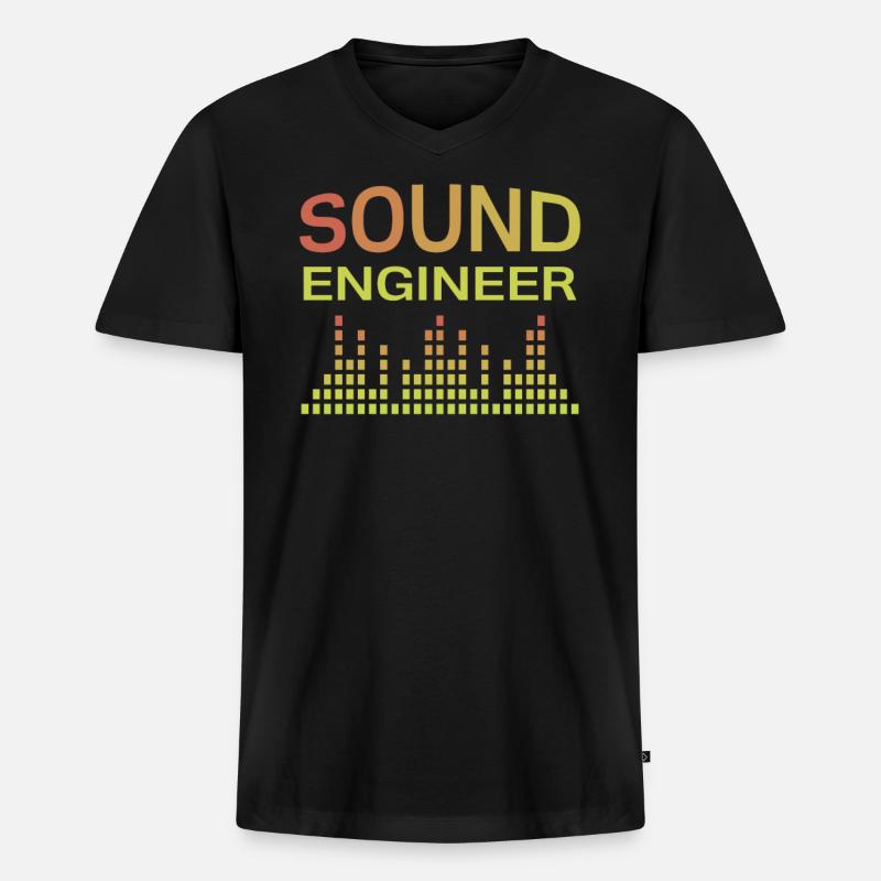 Sound Engineer Tontechniker - Männer Premium Bio T-Shirt mit V-Ausschnitt - Schwarz