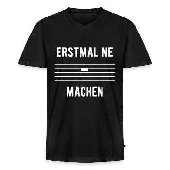 Musiker Geschenk Pause machen Musik - Männer Premium Bio T-Shirt mit V-Ausschnitt - Schwarz - Vorne - Nico (187cm)