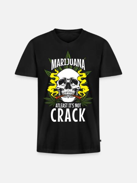 Cannabis Ganja Haschisch - Männer Premium Bio T-Shirt mit V-Ausschnitt - Schwarz