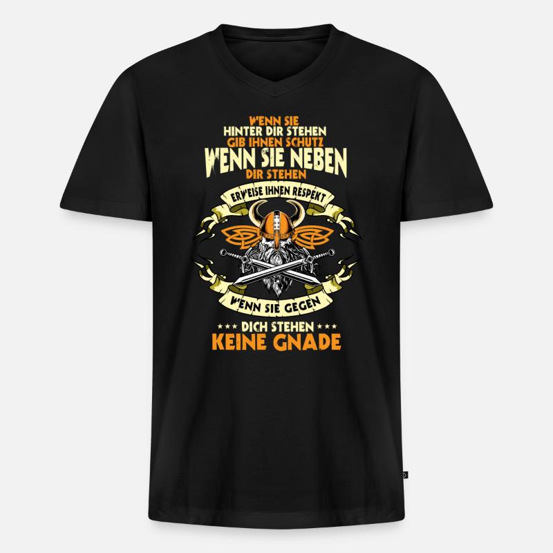Wikinger, Valhalla, Viking, Nordmann - Männer Premium Bio T-Shirt mit V-Ausschnitt - Schwarz