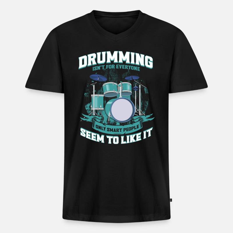 Percussion Drummer Schlagzeug Geschenk - Männer Premium Bio T-Shirt mit V-Ausschnitt - Schwarz