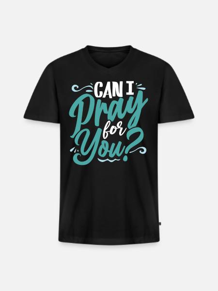 Bibelvers, Christlicher Gott, Gebetspsalm - Männer Premium Bio T-Shirt mit V-Ausschnitt - Schwarz