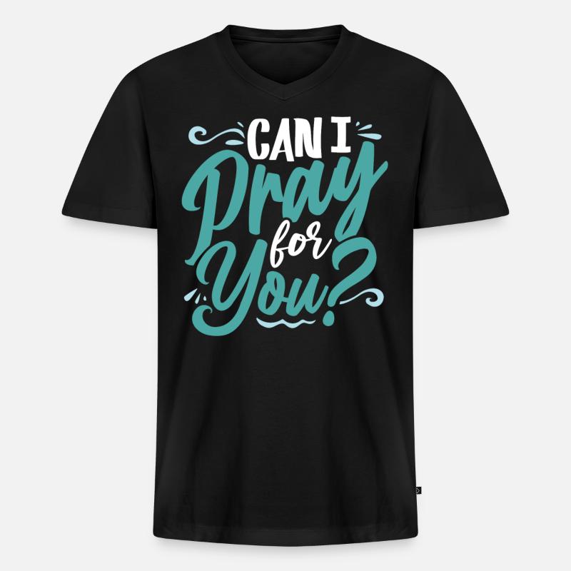 Bibelvers, Christlicher Gott, Gebetspsalm - Männer Premium Bio T-Shirt mit V-Ausschnitt - Schwarz