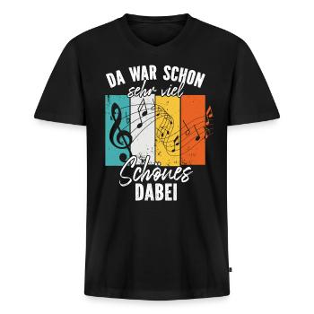 Chorleiter Dirigent Musiklehrer Musiker Retro Note - Männer Premium Bio T-Shirt mit V-Ausschnitt - Schwarz - Vorne - Nico (187cm)