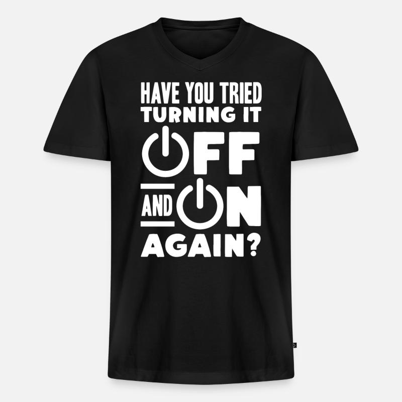 Remote-Ingenieur-Helpdesk - Männer Premium Bio T-Shirt mit V-Ausschnitt - Schwarz