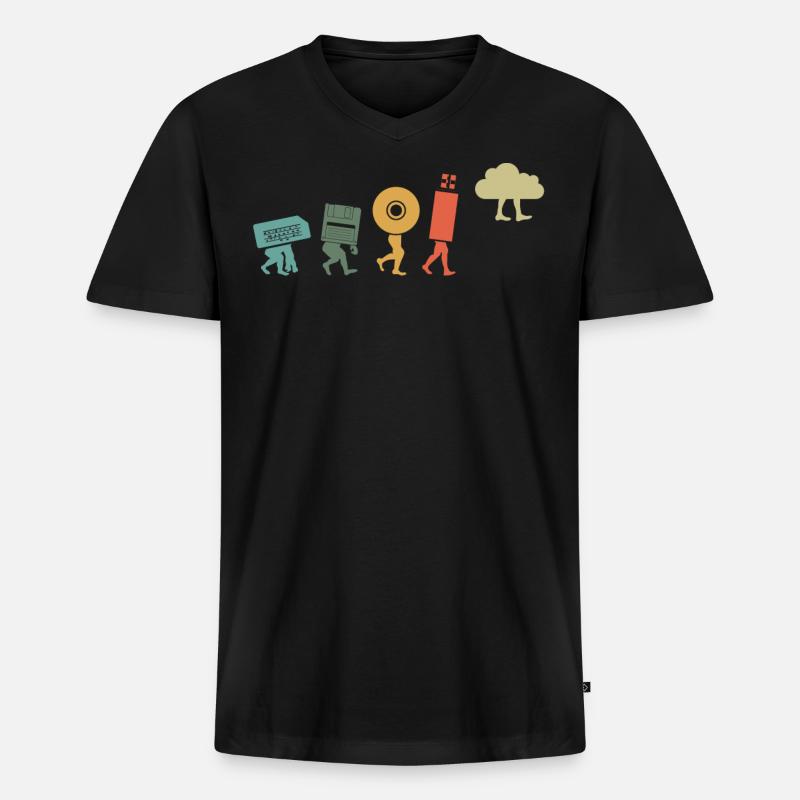 Cloud Computing, Programmer Nerd - Men's Premium Organic T-shirt with V-neck - black