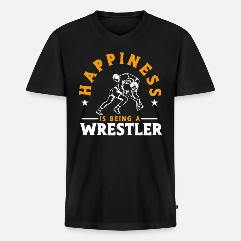 Ringer Ringen Trainer Ringen Geschenk - Männer Premium Bio T-Shirt mit V-Ausschnitt - Schwarz
