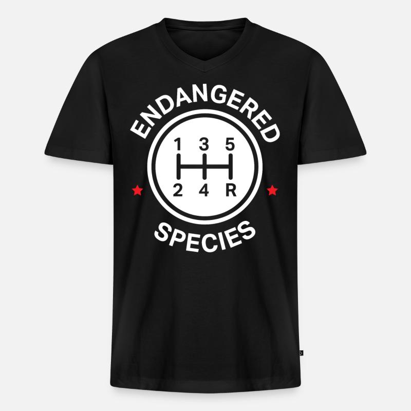 Manuelle Getriebe, Manuelles Verschieben - Männer Premium Bio T-Shirt mit V-Ausschnitt - Schwarz