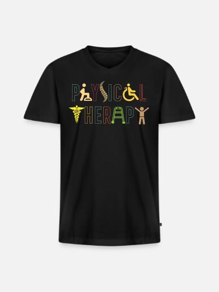 Physiotherapy - Men's Premium Organic T-shirt with V-neck - black