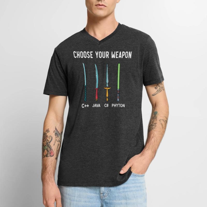 PHYTON PROGRAMMER Programming Encoder Encoding Men's Premium Organic T-shirt with V-neck