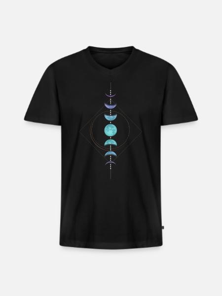 Moon Phase Totem Tarot - Men's Premium Organic T-shirt with V-neck - black