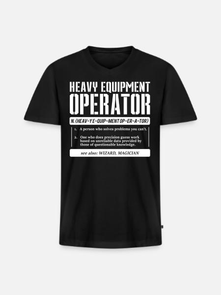 Excavator driver - Men's Premium Organic T-shirt with V-neck - black
