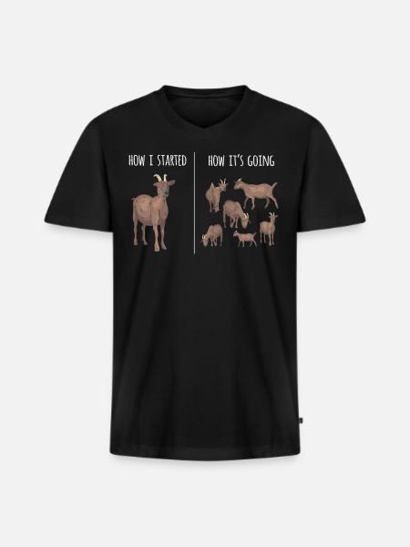 Goat, goats, goat lovers - Men's Premium Organic T-shirt with V-neck - black