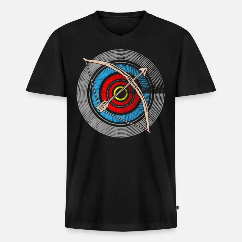 Bogenschießen, Bogenschütze, Bögen, Bogen - Männer Premium Bio T-Shirt mit V-Ausschnitt - Schwarz