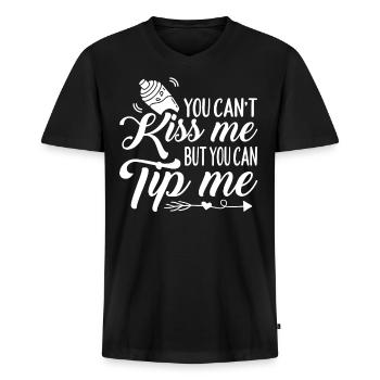 Barman, Barman, Barman - Mannen Premium Bio T-shirt met V-hals - zwart - Voor - Nico (187cm)