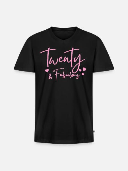 twenty fabulous - Men's Premium Organic T-shirt with V-neck - black