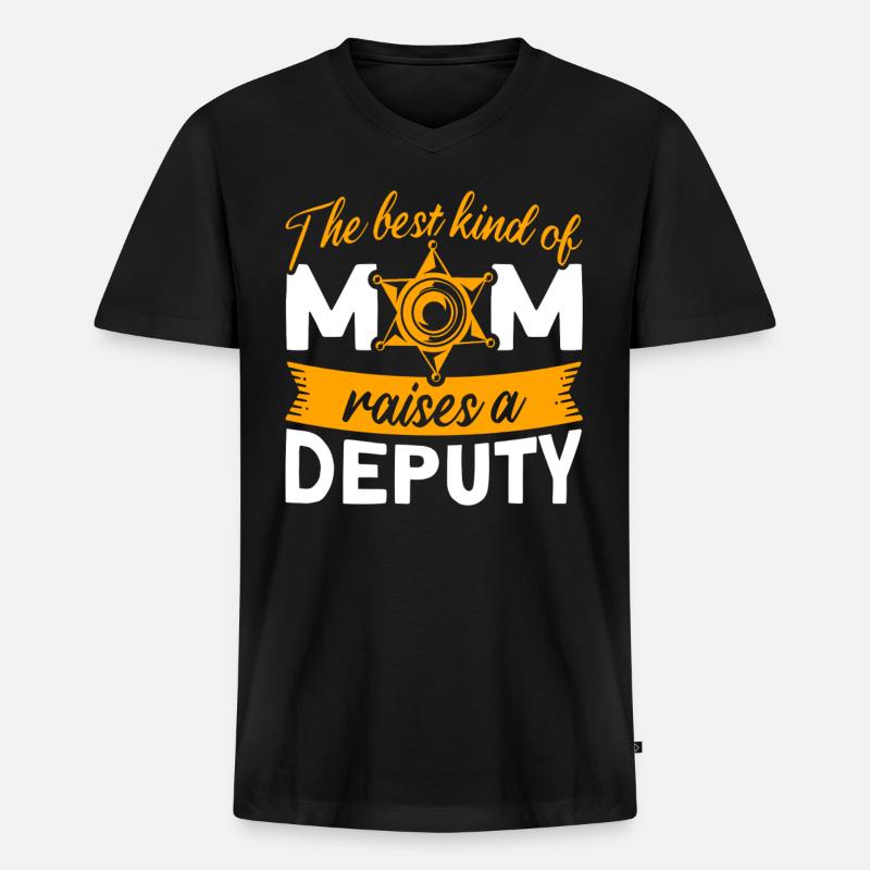 Mama Hilfssheriff Mama Mutter - Männer Premium Bio T-Shirt mit V-Ausschnitt - Schwarz