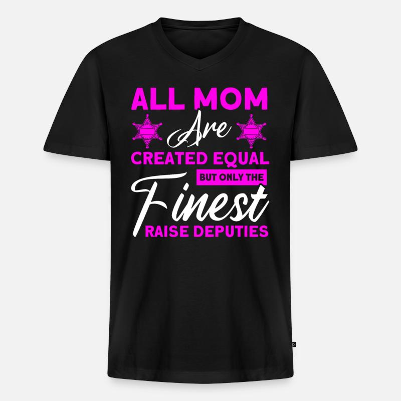 Abgeordnete Hilfssheriff Mama Mutter - Männer Premium Bio T-Shirt mit V-Ausschnitt - Schwarz