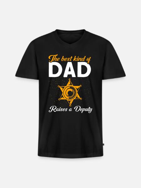 Papa Assistant Sheriff Papa Father - Men's Premium Organic T-shirt with V-neck - black