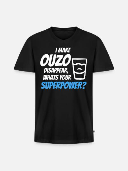 I let ouzo disappear - Men's Premium Organic T-shirt with V-neck - black