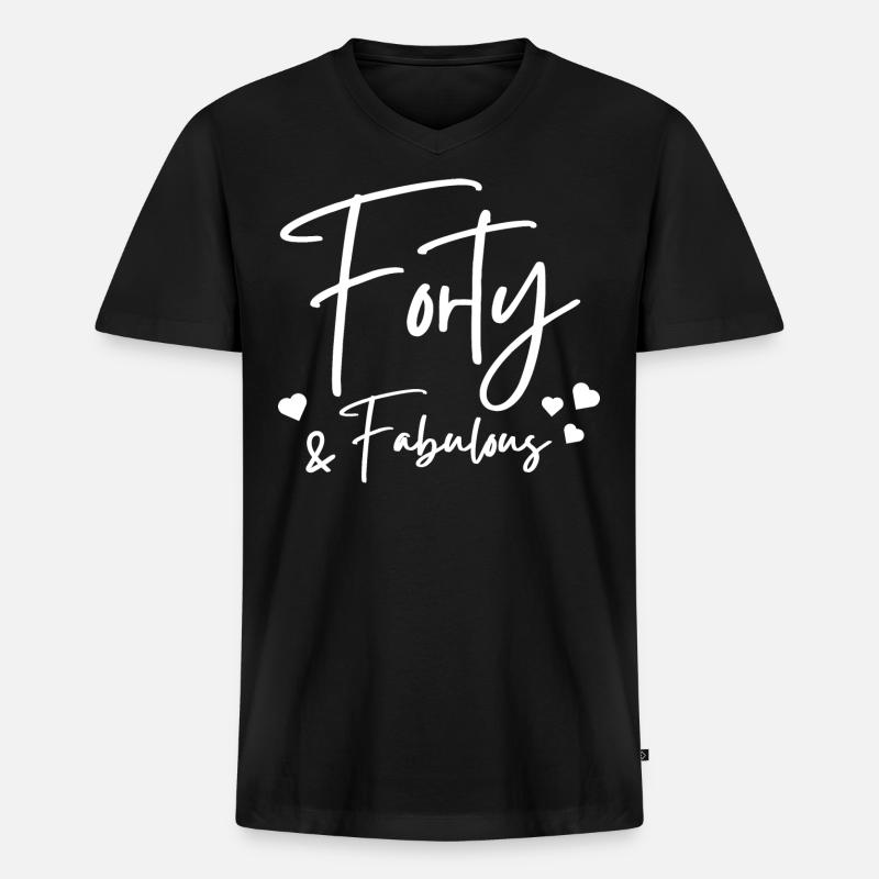 Vierzig fabelhaft - Männer Premium Bio T-Shirt mit V-Ausschnitt - Schwarz