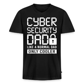 Politique de confidentialité de Cyber Security Papa - T-shirt encolure en V Premium bio Homme - noir - Devant - Nico (187cm)