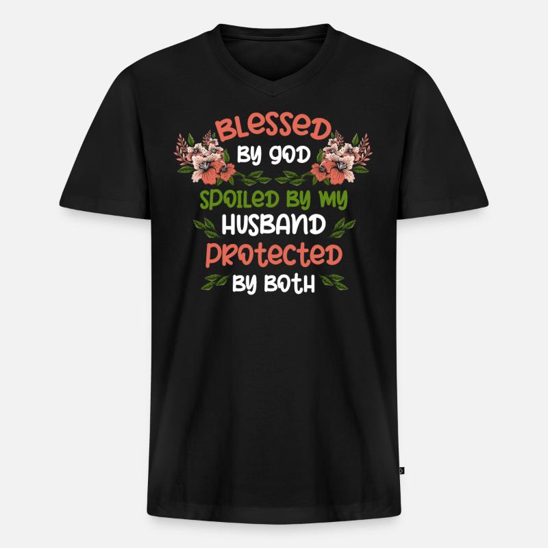 Gott Bund, Psalm, Christian - Männer Premium Bio T-Shirt mit V-Ausschnitt - Schwarz