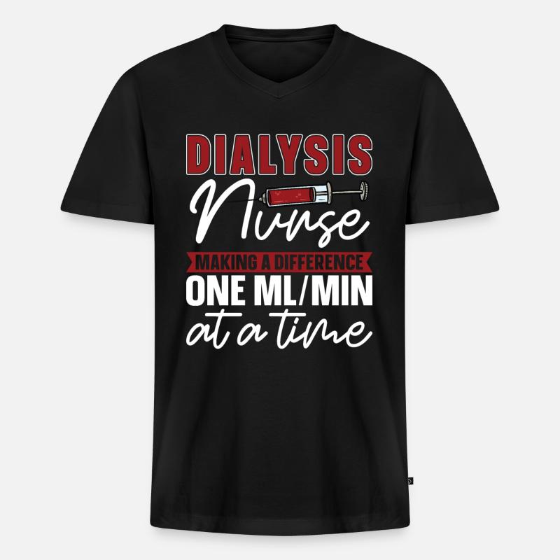 Dialyse Dialysetechniker Nephrologie Geschenk - Männer Premium Bio T-Shirt mit V-Ausschnitt - Schwarz