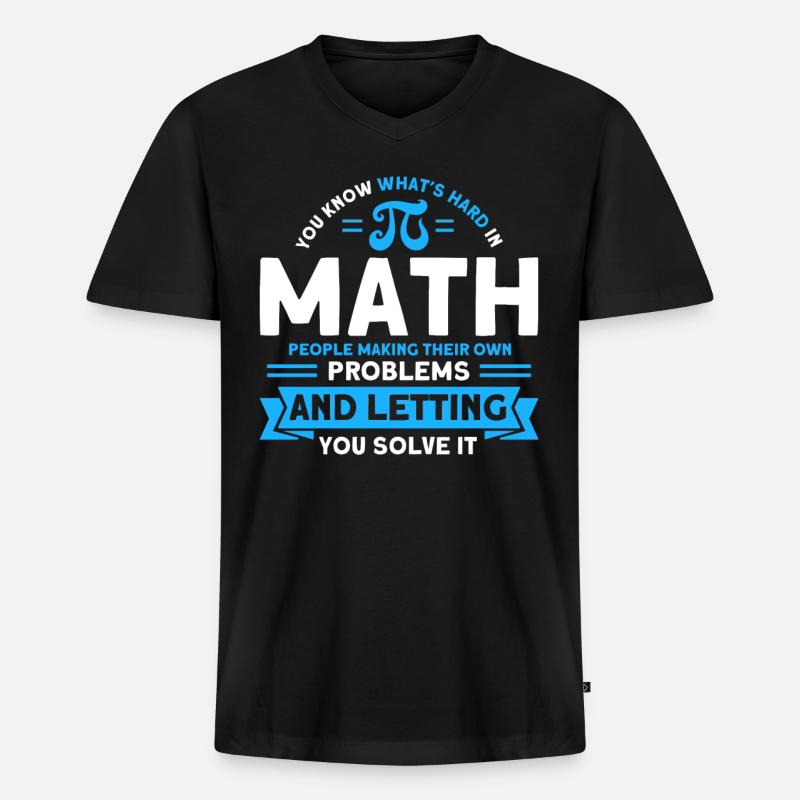 Math Mathematics Science Math Gift - Men's Premium Organic T-shirt with V-neck - black