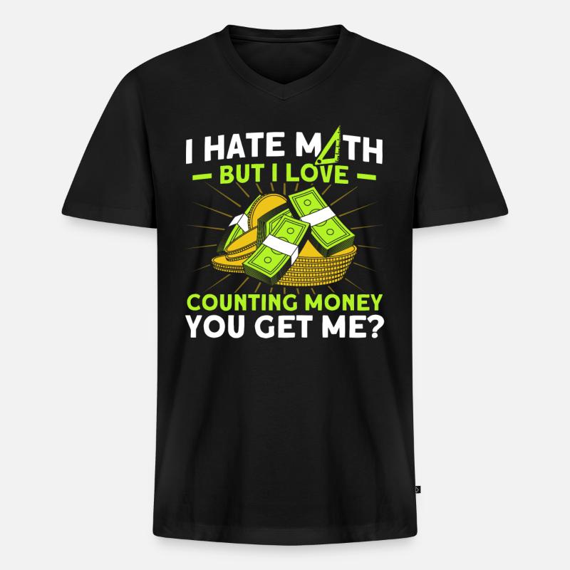 Math Mathematics Science Math Gift - Men's Premium Organic T-shirt with V-neck - black