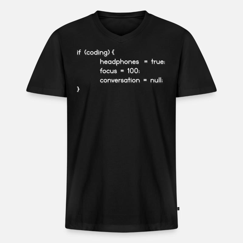 Casques, encodeurs, programmeurs codage - T-shirt encolure en V Premium bio Homme - noir