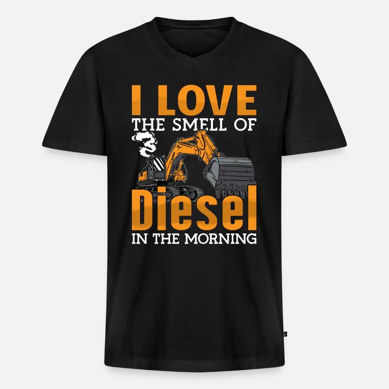 Baggern Baggerfahrer Bagger Bauarbeiter Geschenk - Männer Premium Bio T-Shirt mit V-Ausschnitt - Schwarz
