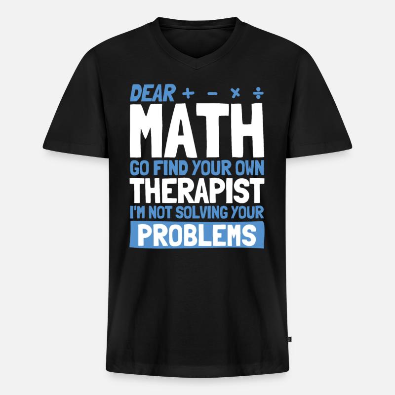 Math Mathematics Science Math Gift - Men's Premium Organic T-shirt with V-neck - black